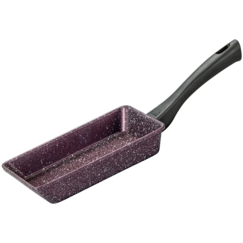 Hokuriku Aluminum Alucube Omelet Pan, 14 X 19 Cm, Lightweight, Induction Compatible, Fluoroplastic Coating, IH Light Air Marble Neo, S-1305