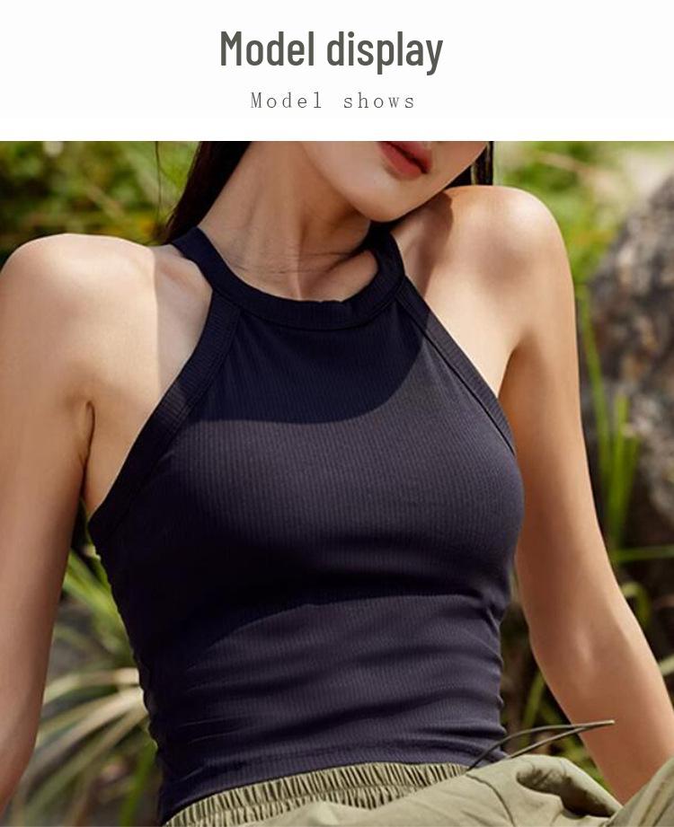 Women's Padded Sports Yoga Vest - Beautiful Back Design, Pilates Fitness Top