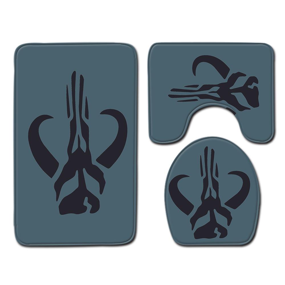 Toilet Three-Piece Floor Mat Bathroom Toilet Carpet Doormat