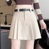 Korean Style A-Line High Waist Pleated Corduroy Skirt - Short, Anti-Exposure, 2024 Autumn/Winter Collection (No Belt)