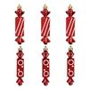 6PCS Spirals Christmas Tree Baubles Colorful Spirals Candy Cane Christmas Tree Hangings For Festival