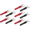 10pcs Y Spade Plug, Red Black Plated U Fork Spade Connector with 4mm Jack Copper Banana Socket for Multimeters Electronic Applications, Support 30V