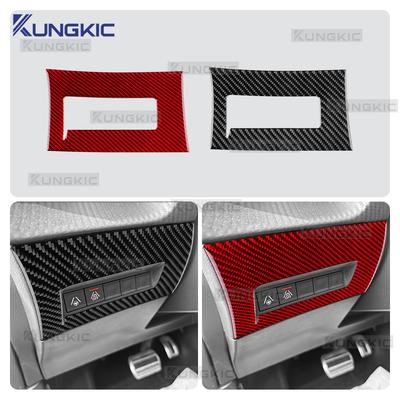 Real Soft Carbon Fiber Sticker For Peugeot 208 E-208 2020 2021 2022 2023 2024 2025 LHD RHD Car Headlight Adjustment Frame Trim