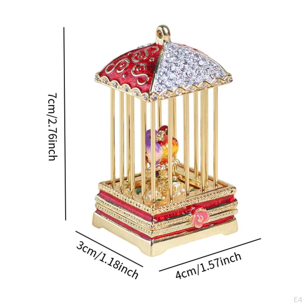Bird Cage Figurine Jewelry Storage Case Decorative Decor Earrings Organizer Keepsake Box for Ring