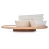 DUKA Elegant Rotating Tray with 5 Porcelain Bowls Warewood DUKA