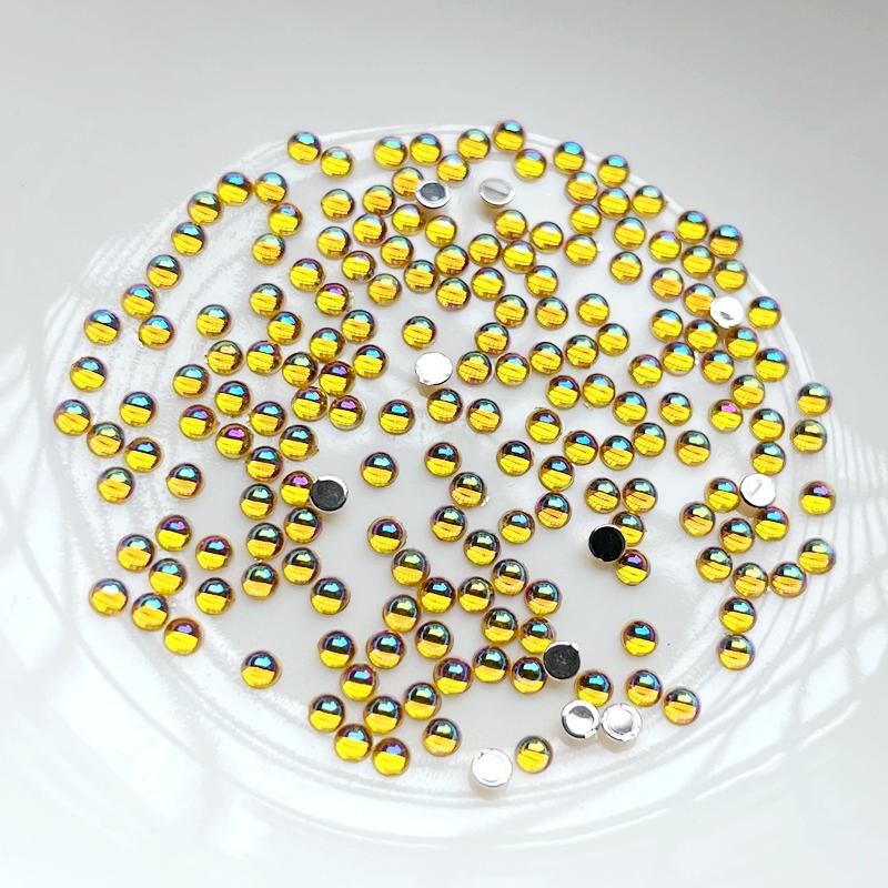 Magnifiques strass pour ongles, mélange de 3mm, demi-rond ab, 200 pièces, bijoux à bricoler soi-même, accessoires décoratifs pour la fabrication