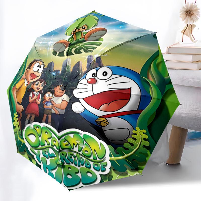 1pc Doraemon and the Kingdom of Kibō Fully Automatic Folding Portable Umbrella, 8 Iron Frames, Three-Fold Design, Suitable for All Seasons, Suitable f