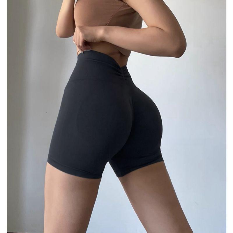 Peach Shorts European and American Back V Waist Fitness Pants Women Slimming Sports Buttock Lifting Training Three Pants High Waist Yoga Shorts