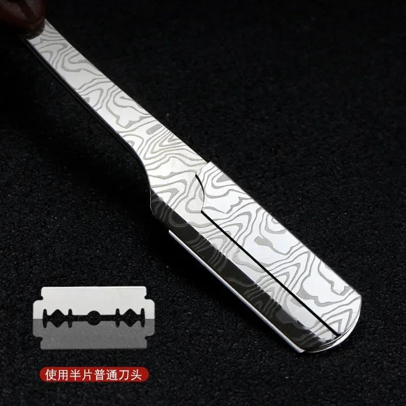 Navalhas Masculinas Barbeiro Navalha de Lâmina Reta Ferramentas para Barbear Cabelo Segurança Profissional Aço Inoxidável Faca Dobrável Ferramentas para Depilação