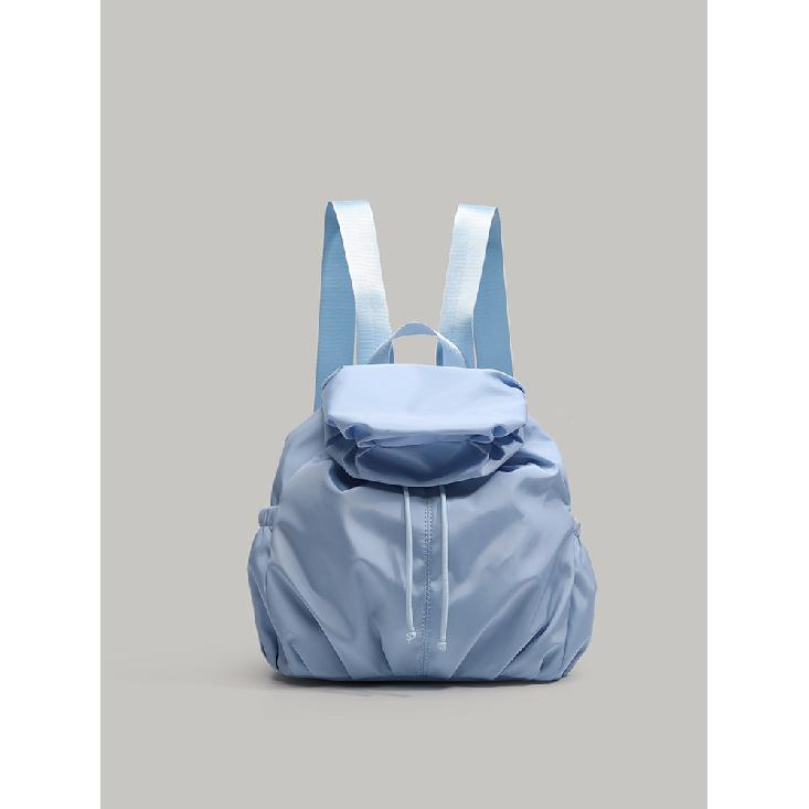 2025 Summer New Korean Style Niche Design Pleated Small Backpack Simple Daily Commuting Travel Small Backpack синий