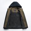 Removable Hood Spring-Autumn Dad's Business Casual Jacket for Middle-aged & Elderly