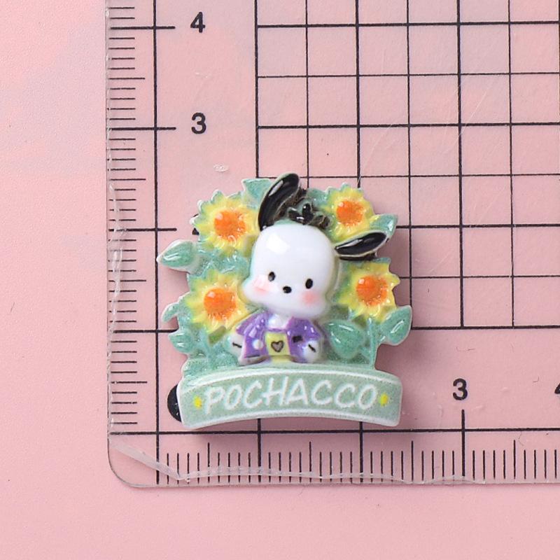 10Pcs New Mini Kawaii Cartoon Flower Garland Animal Series Flat Bottom Scrapbook  Diy Jewelry Making Hairwear Accessorie A32