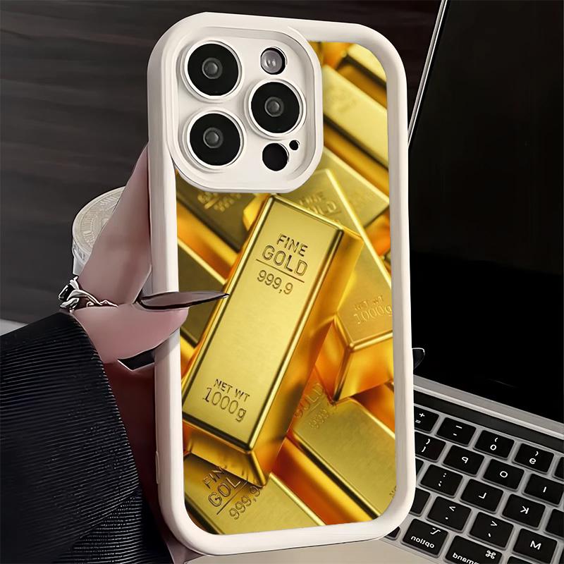 Phone Case for iPhone 17 Air 16E 15 16 Pro Max Fine Gold Pattern Printing Cover 14 Plus 13 12 Mini Soft Shell Silicone Fundas