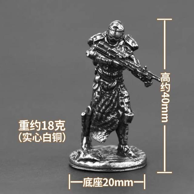

White Copper Wasteland Hunter Soldier Miniature Wargame Model Tabletop Figure Paintible Collection Car Decor