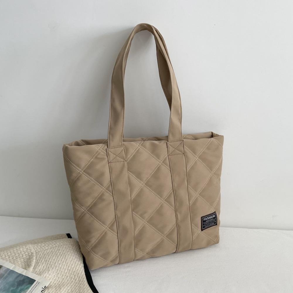 

Korean Style Space Cotton Tote Bag Solid Color Oxford Handbag Fashion Shoulder Bag Office Worker хакі