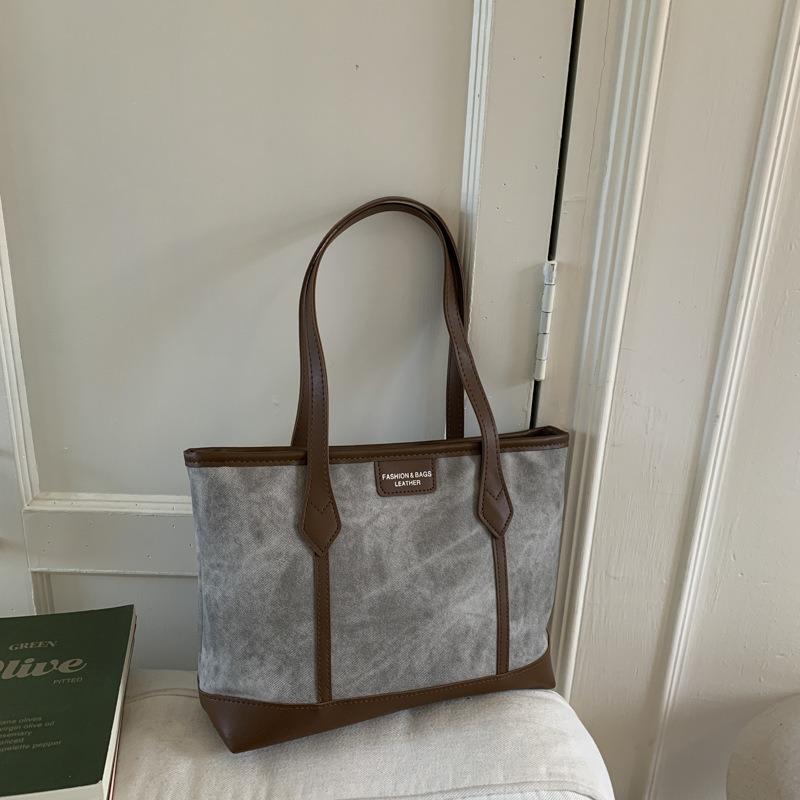 Autumn New Color Matching Commute Fashion Casual Simple Messenger Large Capacity Shoulder Tote Bag Women