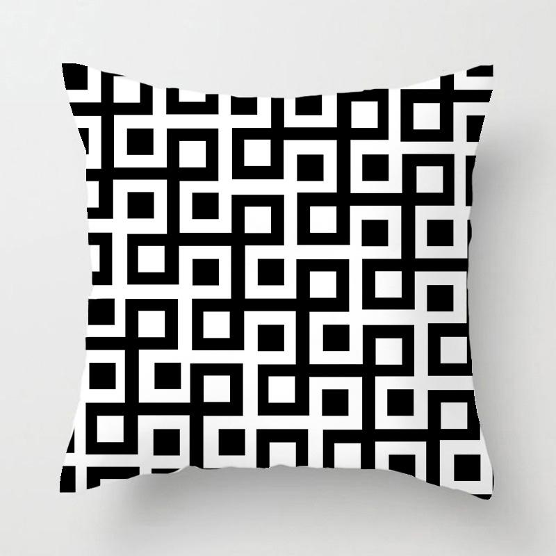 Home decorated black and white geometric cube letter printing cushion  car bedroom living room sofa pillow sleeve