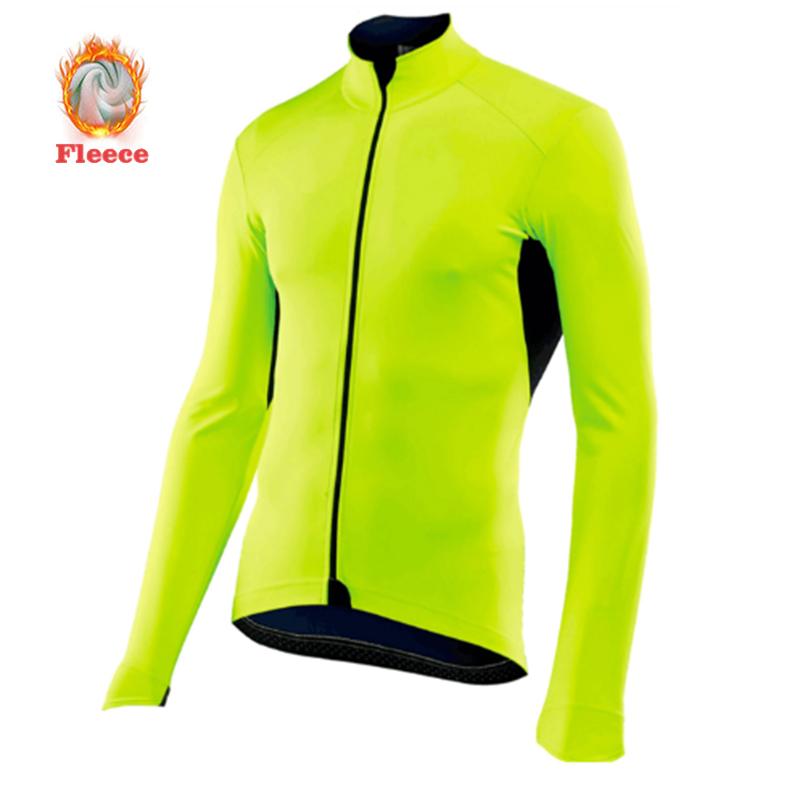 2025 Autumn/Winter Men's Cycling Jerseys Long Sleeve Thermal Fleece Bicycle Shirts Full Sleeve MTB Bike Jersey Tops Keep Warm Outdoor Cycling Jacket