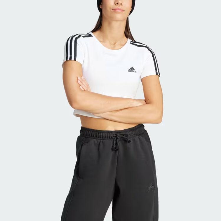 New Adidas Set In Sleeve T Shirt Women's White IR6112
