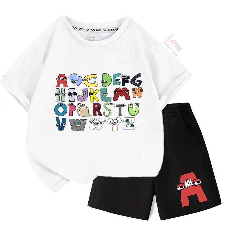 

Alphabet Lore T Shirt Kids Summer Short Sleeve T-shirt and Shorts 2pcs Sets Toddler Girls Outfits Children Casual Sportsuit 100