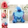 Adorable Plush Stitch Toy Heart Hugging Design Soft Pp Cotton Cuddly Stuffed Animal
