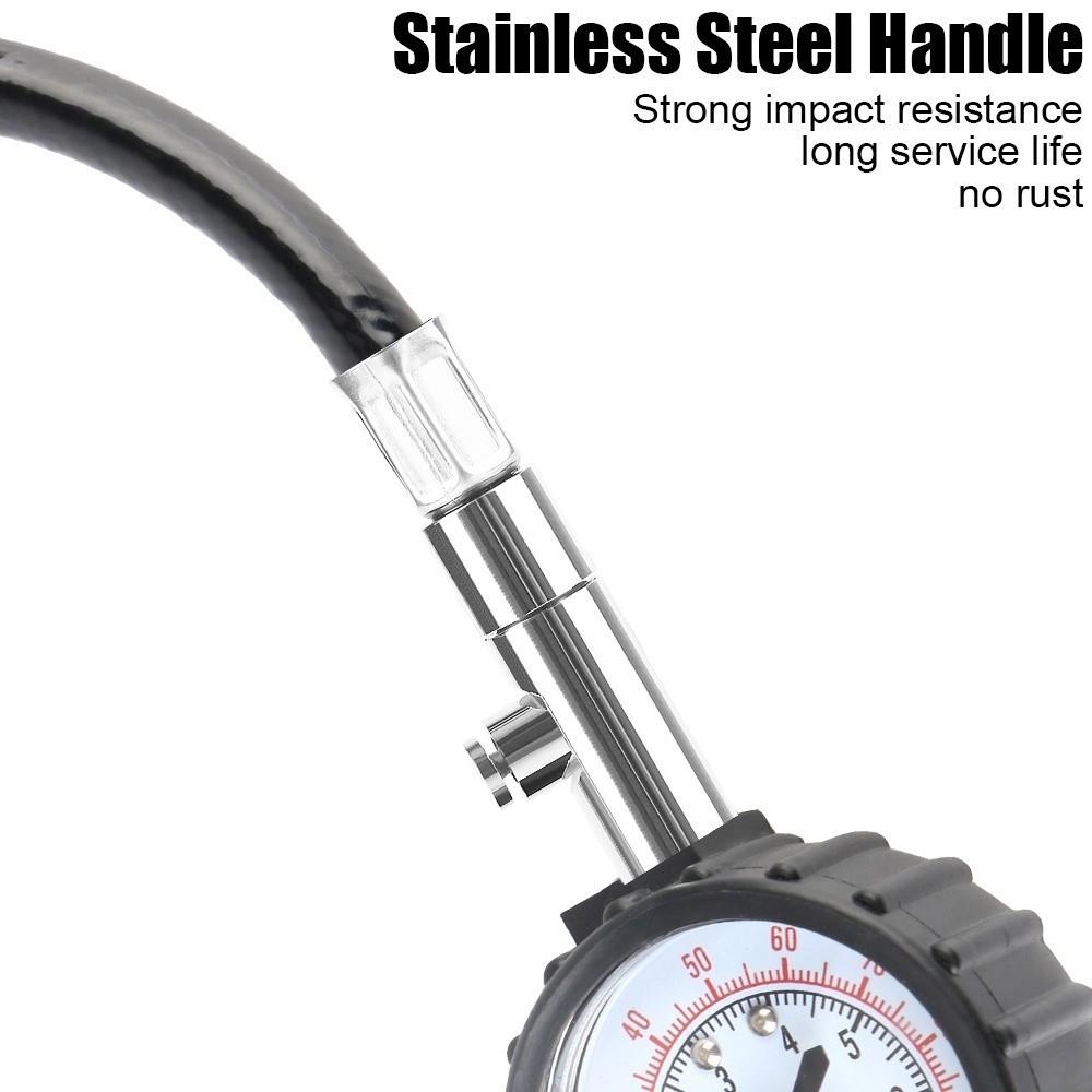 High-Precision Tire Pressure Gauge Long Tube Pressure Meter Tyre Air Tester  Motorcycle Tire