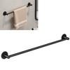 Bathroom Wall Mounted Towel Bar Space Aluminum Single Bar Towel Rack for Toilet Black