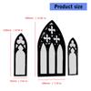 Vintage Styles Gothic Wood Framed Arched Cathedral Window Wall Mirror 3Pieces Set Wall Decors for Classical Interior