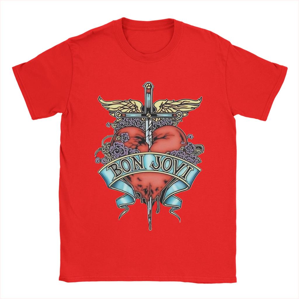 Men's Bon Jovi jon bon jovi  T Shirt  Cotton Tops Novelty Short Sleeve Round Collar Tee Shirt 6XL T-Shirt