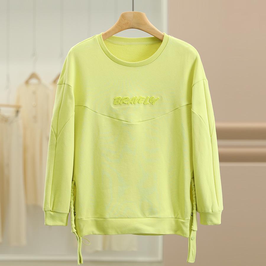 

Aussdo 100% Cotton Embossed Letter Sweatshirt for Autumn Extra Large