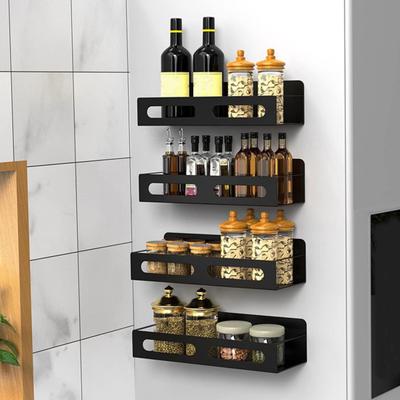 Multifunctional Refrigerator Magnetic Shelf Wrought Iron Kitchen Punch-Free Seasoning Hanger Bathroom Soap Shampoo Hanging Storage Rack Household