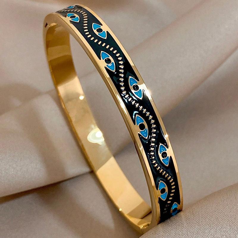 Vintage Enamel Evil Eye Pattern Exquisite Bracelet For Women Jewelry Accessries Gifts