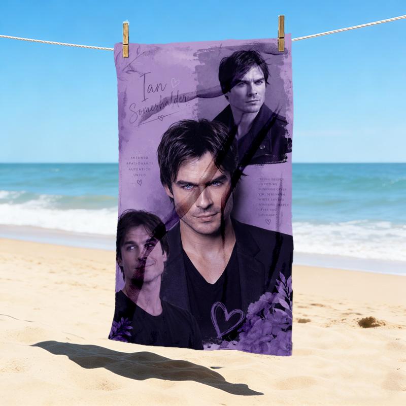 Ian Somerhalder Stylish Digital Printing Beach Towel Quickdrying Absorbent Blanket For Beach Pool Gym Travel Christmas Gift C922104