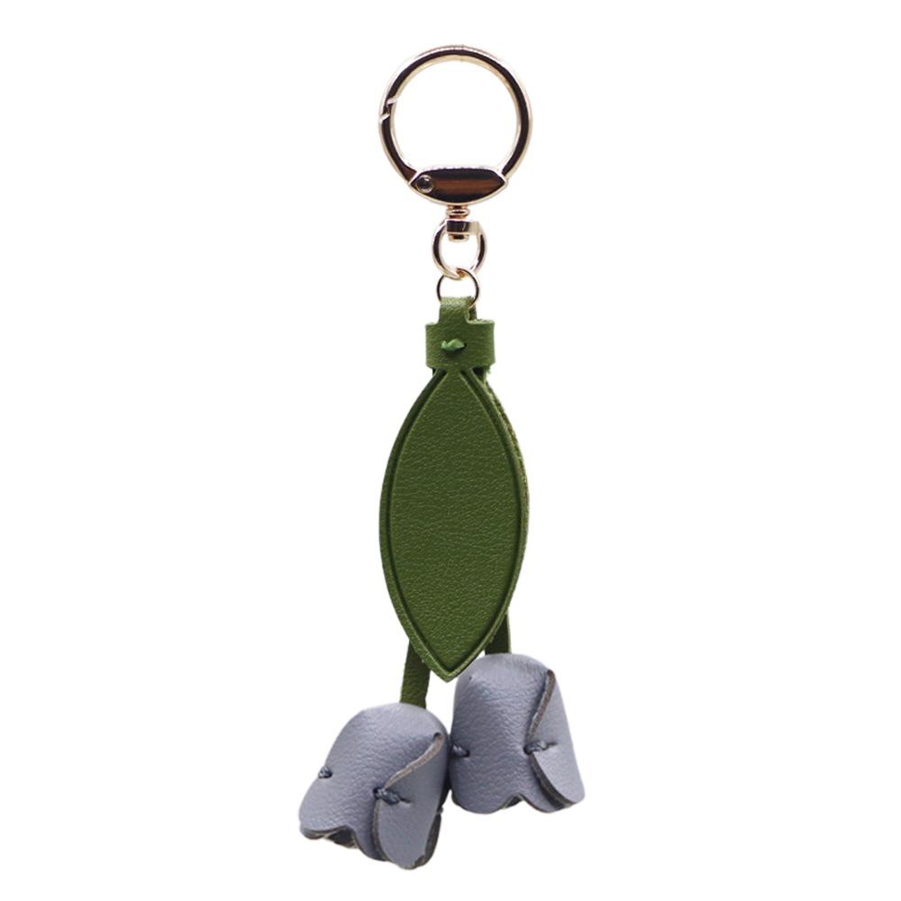Car Decoration Tulip Flower Keychain Leather Keychain Pendant High Quality Bag Ornament  Gift Toys