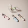 Baby Panda Shape Silicone Spoon and Fork Stainless Steel Baby Feeding Spoon
