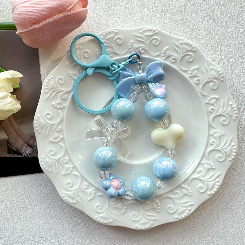 

Мультяшный бант сердце бисерная телефонная цепочка красочный брелок кулон для женщин девочек универсальный рюкзак украшения аксессуары подарки