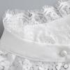 Women Faux Collar Eyelash Flower Lace Detachable Blouse Collar Necklace with False Sleeves Cuffs Set Clothing Accessory