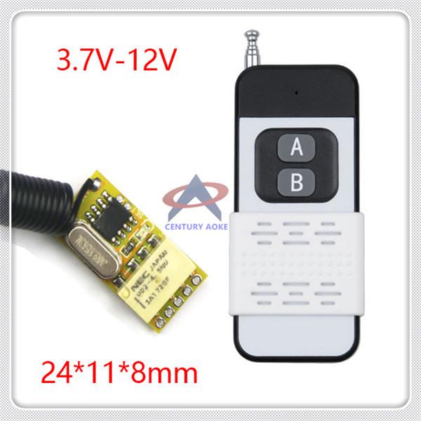 Compact Single-Channel Remote Control Switch with Manual Button for 3.7V-12V LED Relay