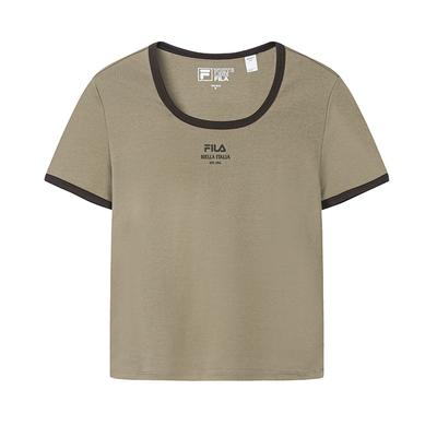 Original Round Neck Simple Solid Color Comfortable Short Sleeve T-Shirt Women Tops F11W639125FBG