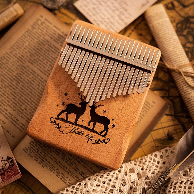 Wooden Kalimba 17 Keys Musical Keyboard for Initiants 21 Keys Kalimbas Sound Therapy Portable Professional Instruments Finger Piano Children's Gift