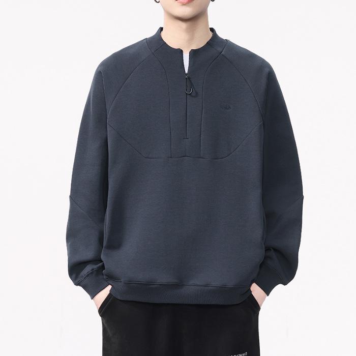 

Men s Royal Blue Half-Zip Loose Casual Long-Sleeve Hoodie in Stock 3XL королівський синій колір