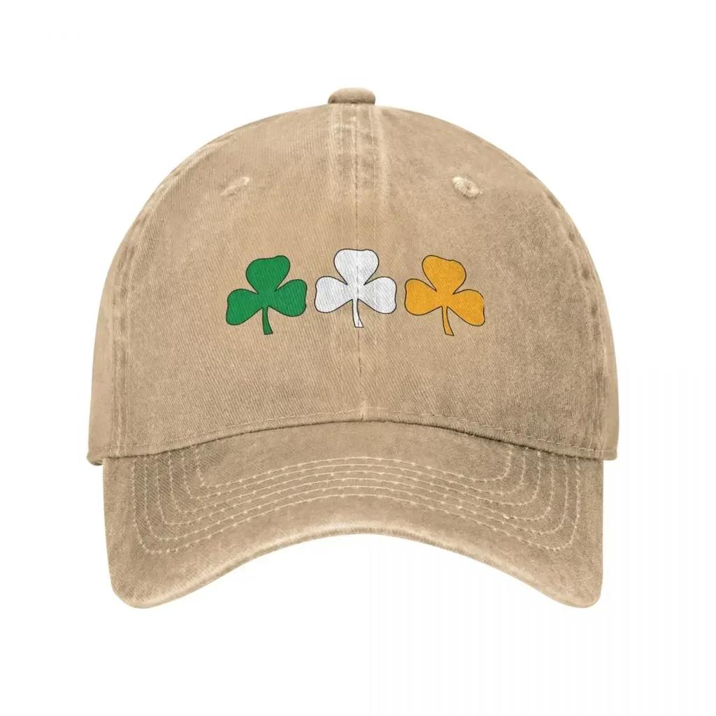 Ireland Shamrock Flag Unisex Baseball Caps St Patricks Day Distressed Washed Hats Cap Vintage  Running Golf Gift Snapback Hat