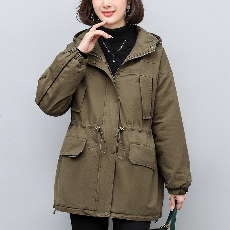 Parka Mi-Long pour Femme - Hiver 2024 Coupe Ample Tendance Manteau en Coton Doublé Polaire