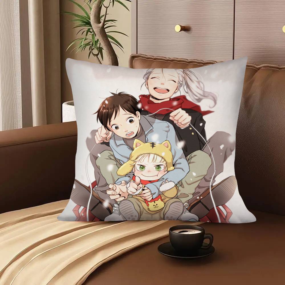 Yuri On ICE Anime Pillow Case Square Pillow Bedroom Sofa Leisure Comfort Cushion Car Living Room Home Decoration
