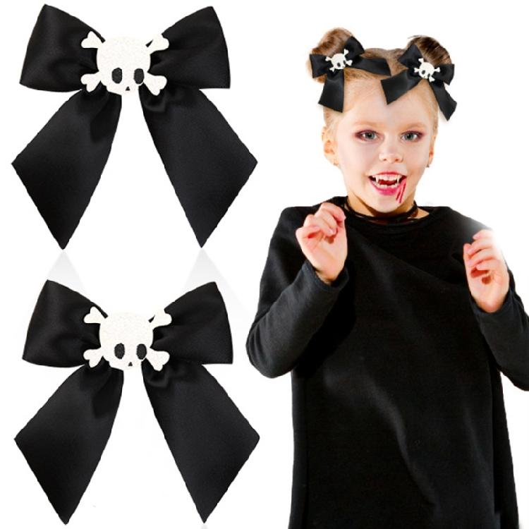 1 Paar Punk 90er Ästhetik Schleife & Totenkopf Haarnadel für Frau Charme Haarspange