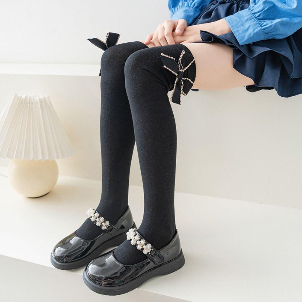 Cotton Bowknot Long Tube Sock Breathable Kids Knee High Socks Knee High Girls Socks  Children