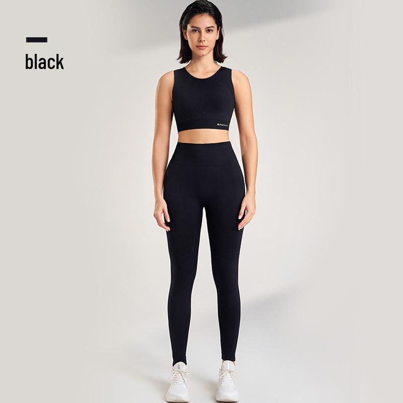 

Women s Outdoor Sports Yoga Set: Shockproof Bra & Slimming Quick-Dry Pants Medium чорний