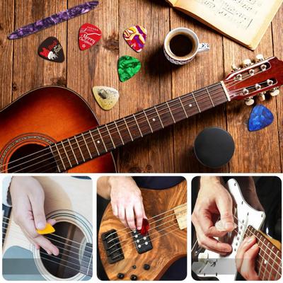 Guitar Picks Advent Calendar 2025 24-Day Countdown with 20 Guitar Picks 2 Oud Picks Faux Leather Pick Holder Metal Case