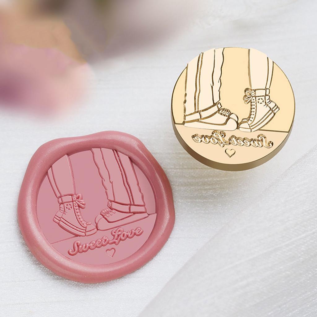 Wax Seal Stamp Head Round Wax Stamp Head Scrapbooking Stamps Head for Scrapbooking Envelope Invitations Brass Stamp