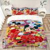 3pcs Mickey Mouse Minnie Mouse Floral Bedding Set Includes 1 Quilt Cover and 2 Pillowcases, Comfortable Bedding W071